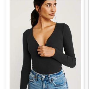 Abercrombie & Fitch Henley Long Sleeve Bodysuit
